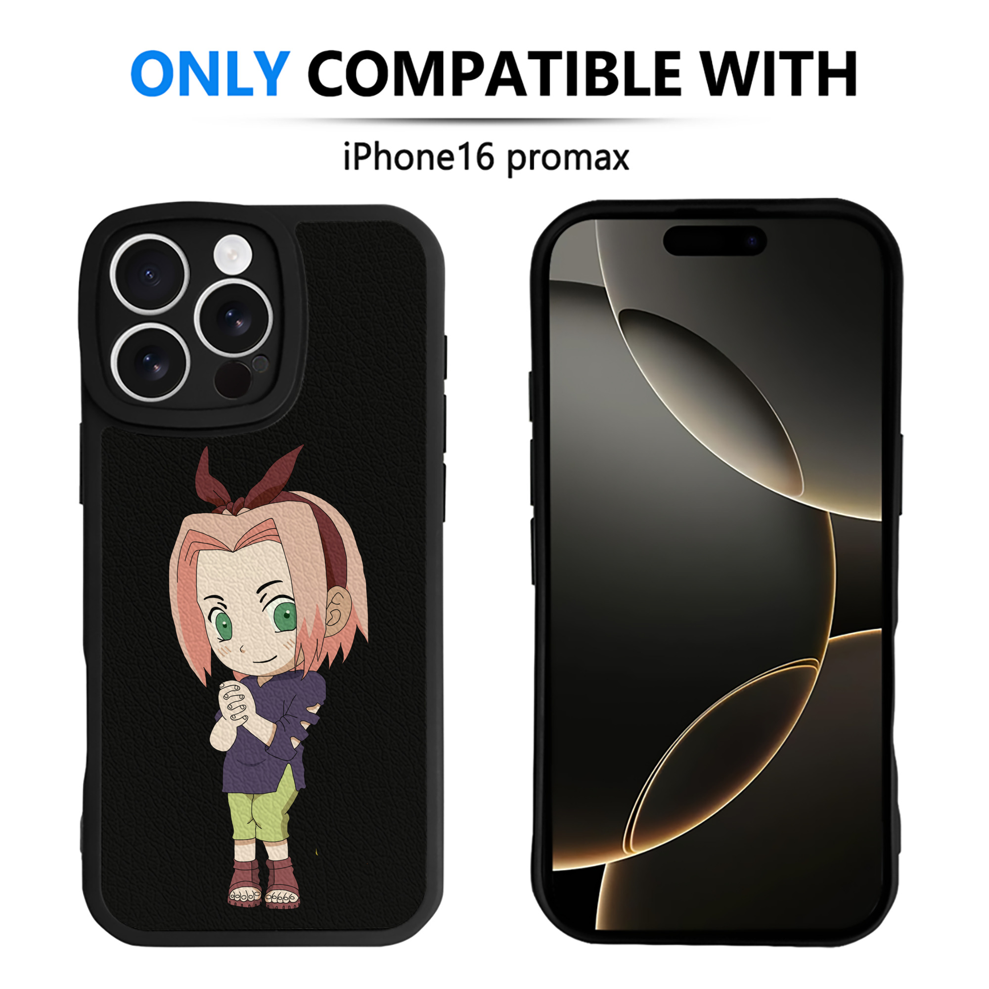 （画像用） NARUTO -ナルト- 春野サクラ Haruno Sakura 【iPhone 16シリーズ対応】シリコンスマホケース（レザー調） 材質：シリコン